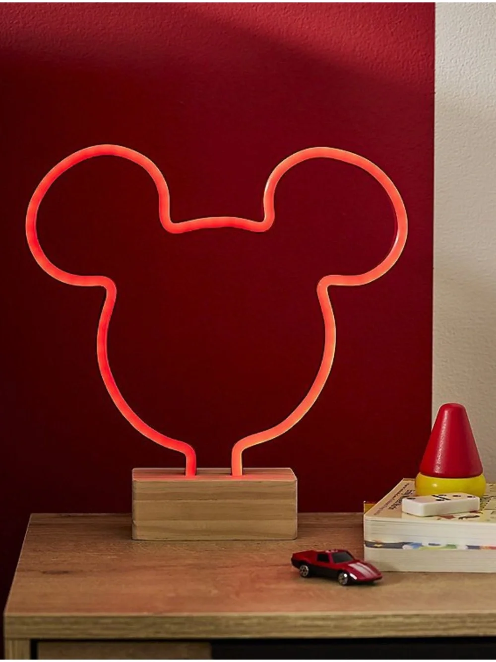 NWT- Disney- LED Light Up- RED- Mickey Mouse Head Neon Accent Light